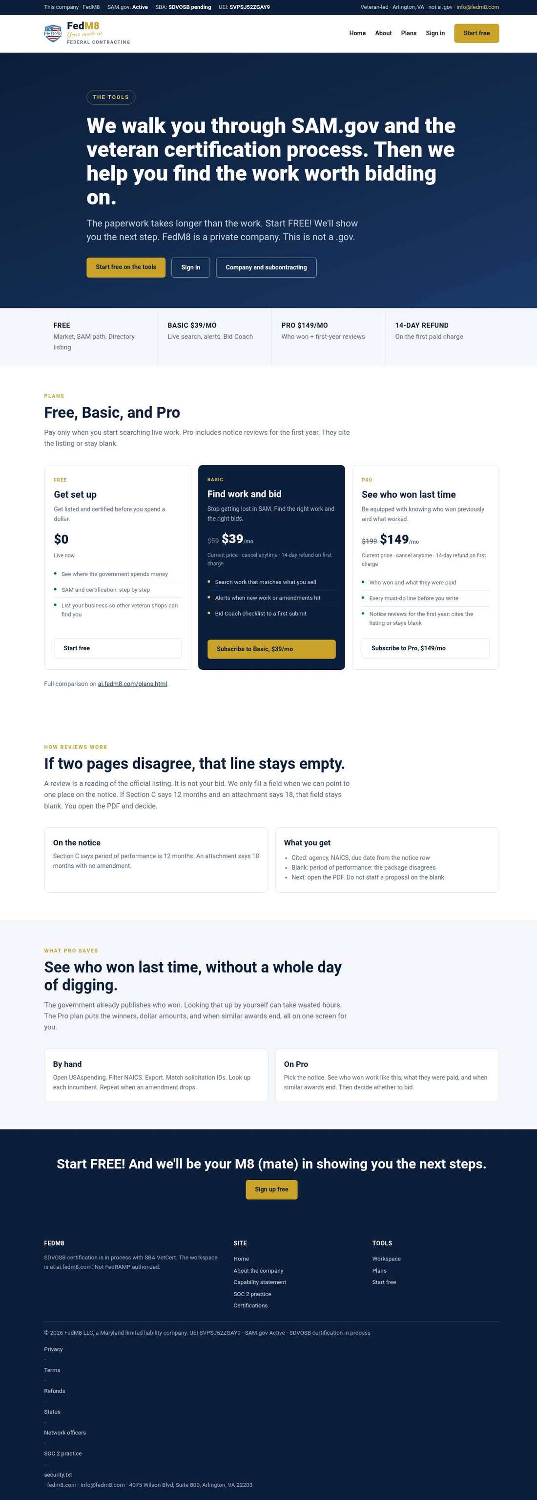 FedM8 website preview